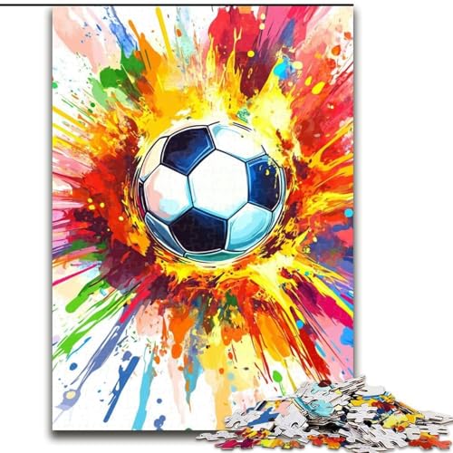 Puzzle für Erwachsene, 1000 Puzzles, Graffiti-Fußball, Familienunterhaltungsspielzeug, ganze Familie, ab 14 Jahren (Größe 50x75cm) von MLADSOEHK