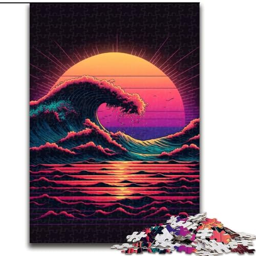 Puzzle für Erwachsene, 1000 Puzzles, Neon Wave, Familienunterhaltungsspielzeug, ganze Familie, ab 14 Jahren (Größe 50x75cm) von MLADSOEHK