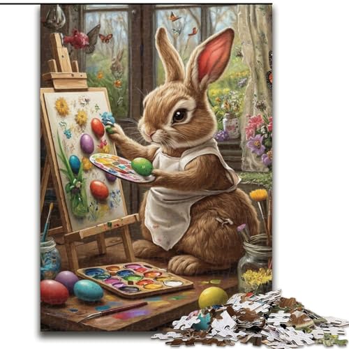 Puzzle für Erwachsene, 1000 Puzzles, Osterhase, Familienunterhaltungsspielzeug, ganze Familie, ab 14 Jahren (Größe 50x75cm) von MLADSOEHK