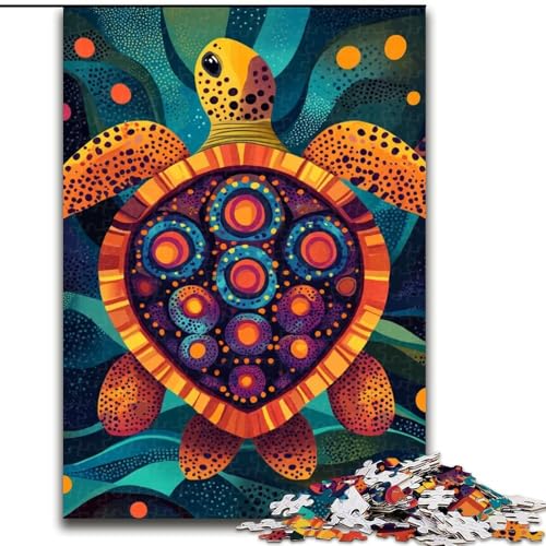 Puzzle für Erwachsene, 1000 Puzzles, Schildkrötenkunst, Familienunterhaltungsspielzeug, ganze Familie, ab 14 Jahren (Größe 50x75cm) von MLADSOEHK