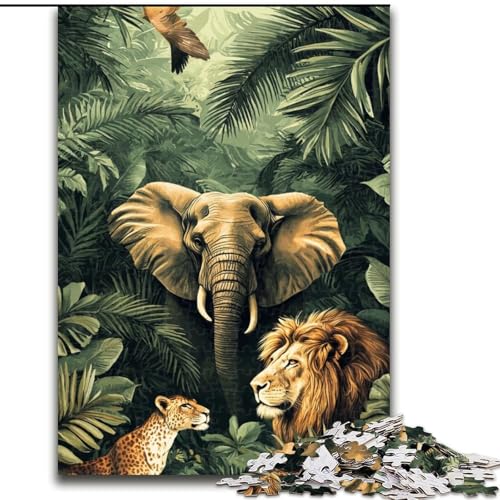 Puzzle für Erwachsene, 1000 Puzzles, Tropische Dschungeltiere, Familienunterhaltungsspielzeug, ganze Familie, ab 14 Jahren (Größe 50x75cm) von MLADSOEHK