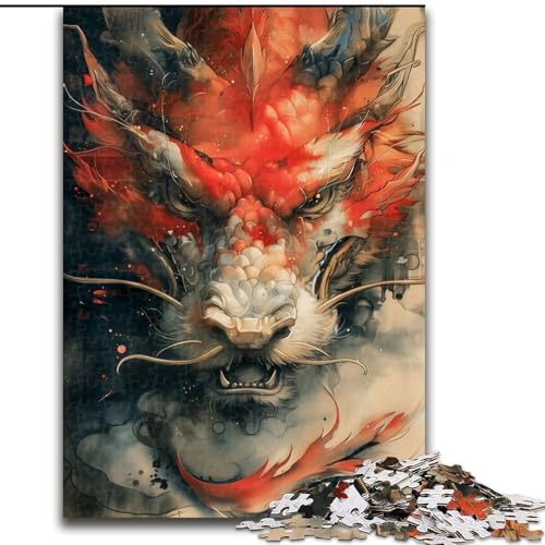 Puzzle für Erwachsene, 1000 Puzzles, chinesischer Drache, Familienunterhaltungsspielzeug, ganze Familie, ab 14 Jahren (Größe 26x38cm) von MLADSOEHK