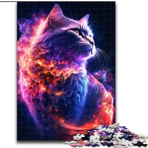Puzzle für Erwachsene, 1000 Puzzles mit Galaxie-Katzenmotiv, anspruchsvolles Denkspiel, Familienaktivität, Heimdekoration, (Größe: 26x38cm) von MLADSOEHK
