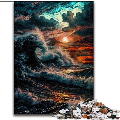 Puzzle für Erwachsene, 1000 Teile, „Stürmischer Ozean“, anspruchsvolles Denkspiel, Familienaktivität, Heimdekoration, (Größe: 50x75cm) von MLADSOEHK