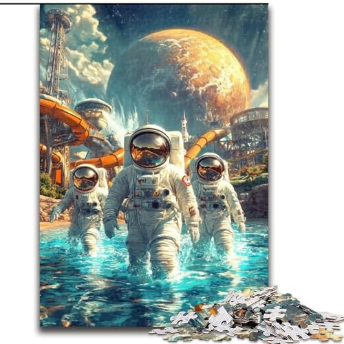 Puzzle für Erwachsene, 1000 Teile, Alien-Astronaut, Stressabbau, schwierige Herausforderung, Wichtelgeschenke für Kinder ab 14 Jahren (Größe 50x75cm) von MLADSOEHK