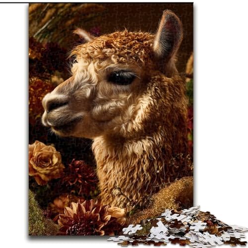 Puzzle für Erwachsene, 1000 Teile, Alpaka-Kunst, geeignet für Kinder ab 14 Jahren, Lernspiele für Zuhause, DIY-Spielzeug, Kunstwerk, Geschenk (Größe 26x38cm) von MLADSOEHK