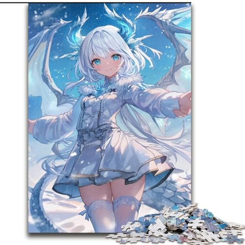Puzzle für Erwachsene, 1000 Teile, Anime-Drachenmädchen, geeignet für Kinder ab 14 Jahren, Lernspiele für Zuhause, DIY-Spielzeug, Kunstwerk, Geschenk (Größe 26x38cm) von MLADSOEHK