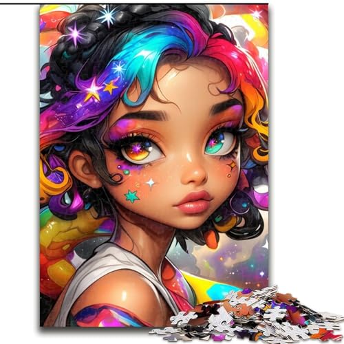 Puzzle für Erwachsene, 1000 Teile, Anime-Elfenmädchen, Spielzeug, Lernspiele, Stressabbau, einzigartige Heimdekoration und Geschenke (Größe 26x38cm) von MLADSOEHK