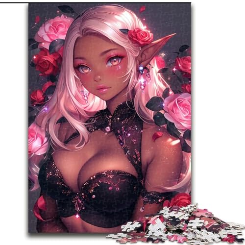 Puzzle für Erwachsene, 1000 Teile, Anime-Elfenmädchen, geeignet für Kinder ab 14 Jahren, Lernspiele für Zuhause, DIY-Spielzeug, Kunstwerk, Geschenk (Größe 26x38cm) von MLADSOEHK