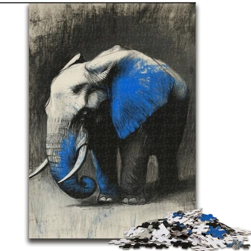 Puzzle für Erwachsene, 1000 Teile, Aquarell-Elefant, geeignet für Kinder ab 14 Jahren, Lernspiele für zu Hause, DIY-Spielzeug, Kunstwerk, Geschenk (Größe 50x75cm) von MLADSOEHK