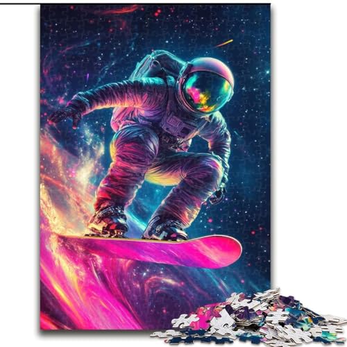Puzzle für Erwachsene, 1000 Teile, Astronauten-Surfen, geeignet für Kinder ab 14 Jahren, Lernspiele für Zuhause, DIY-Spielzeug, Kunstwerk, Geschenk (Größe 50x75cm) von MLADSOEHK