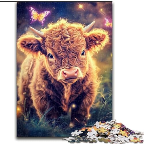 Puzzle für Erwachsene, 1000 Teile, Baby-Yak, Stressabbau, schwierige Herausforderung, Wichtelgeschenke für Kinder ab 14 Jahren (Größe 26x38cm) von MLADSOEHK