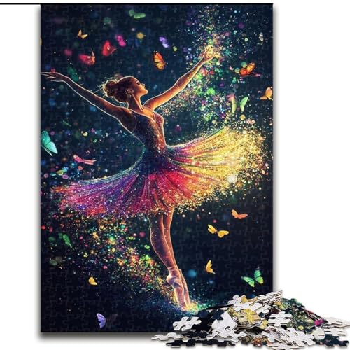 Puzzle für Erwachsene, 1000 Teile, Balletttänzerin, Stressabbau, schwierige Herausforderung, Wichtelgeschenke für Kinder ab 14 Jahren (Größe 26x38cm) von MLADSOEHK