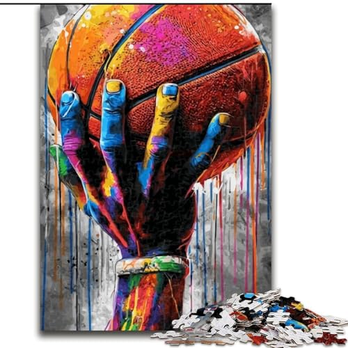 Puzzle für Erwachsene, 1000 Teile, Basketballsport, Stressabbau, schwierige Herausforderung, Wichtelgeschenke für Kinder ab 14 Jahren (Größe 50x75cm) von MLADSOEHK