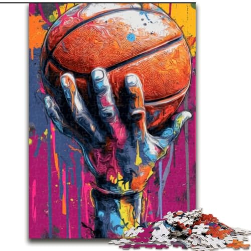 Puzzle für Erwachsene, 1000 Teile, Basketballsport, für Kinder ab 14 Jahren, Heimdekoration als Geschenk für die ganze Familie und Freunde (Größe 26x38cm) von MLADSOEHK