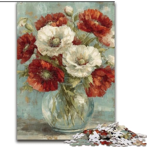 Puzzle für Erwachsene, 1000 Teile, Blumenkunst, für Kinder ab 14 Jahren, Lernspiel, Herausforderung, Spielzeug, Geschenk zum Geburtstag (Größe 26x38cm) von MLADSOEHK