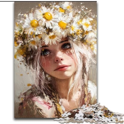 Puzzle für Erwachsene, 1000 Teile, Blumenmädchen, für Kinder ab 14 Jahren, Heimdekoration als Geschenk für die ganze Familie und Freunde (Größe 26x38cm) von MLADSOEHK