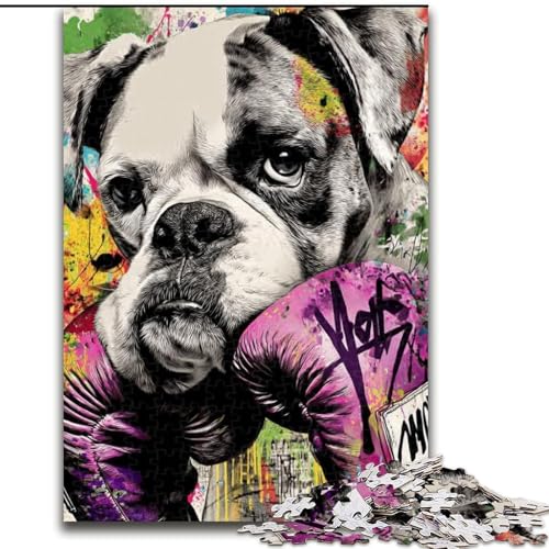 Puzzle für Erwachsene, 1000 Teile, Boxerhund, für Kinder ab 14 Jahren, Lernspiel, Herausforderung, Spielzeug, Geschenk zum Geburtstag (Größe 26x38cm) von MLADSOEHK