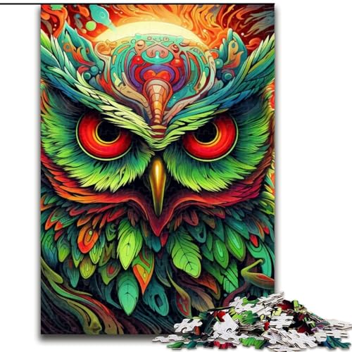Puzzle für Erwachsene, 1000 Teile, Bunte Eule aus Holz, Kinder ab 14 Jahren, 50x75cm, Lernspielzeug für Teenager, Dekoration für Zuhause und das Büro Puzzle für Erwachsene, 1000 Teile, Bunte Eule aus Holz, Kinder ab 14 Jahren, 50x75cm, Lernspielzeug für Teenager, Dekoration für Zuhause und das Büro von MLADSOEHK