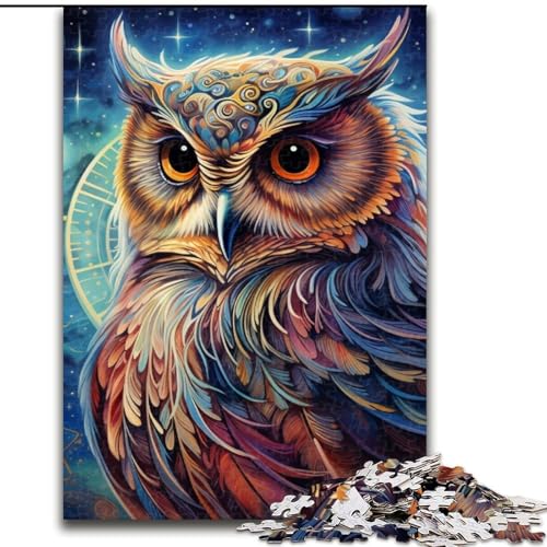 Puzzle für Erwachsene, 1000 Teile, Bunte Kunst-Eule aus Holz, Kinder ab 14 Jahren, 50x75cm, Lernspielzeug für Teenager, Dekoration für Zuhause und das Büro Puzzle für Erwachsene, 1000 Teile, Bunte Kunst-Eule aus Holz, Kinder ab 14 Jahren, 50x75cm, Lernspielzeug für Teenager, Dekoration für Zuhause und das Büro von MLADSOEHK