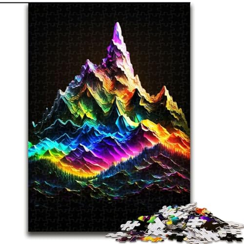 Puzzle für Erwachsene, 1000 Teile, Bunter Berg, für Kinder ab 14 Jahren, Lernspiel, Herausforderung, Spielzeug, Geschenk zum Geburtstag (Größe 50x75cm) von MLADSOEHK
