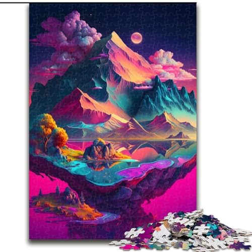 Puzzle für Erwachsene, 1000 Teile, Bunter Steinberg, für Kinder ab 14 Jahren, Heimdekoration als Geschenk für die ganze Familie und Freunde (Größe 26x38cm) von MLADSOEHK