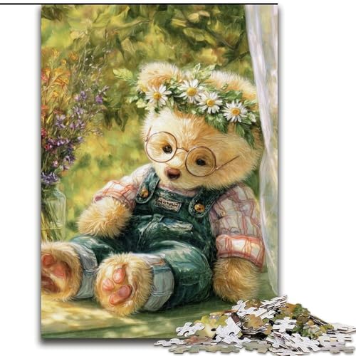 Puzzle für Erwachsene, 1000 Teile, Cartoon-Teddybär, für Kinder ab 14 Jahren, Lernspiel, Herausforderung, Spielzeug, Geschenk zum Geburtstag (Größe 26x38cm) von MLADSOEHK