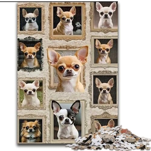 Puzzle für Erwachsene, 1000 Teile, Chihuahua-Collage, für Kinder ab 14 Jahren, Lernspiel, Herausforderung, Spielzeug, Geschenk zum Geburtstag (Größe 50x75cm) von MLADSOEHK