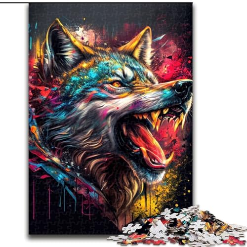 Puzzle für Erwachsene, 1000 Teile, Der Piratenwolf, für Kinder ab 14 Jahren, Lernspiel, Herausforderung, Spielzeug, Geschenk zum Geburtstag (Größe 50x75cm) von MLADSOEHK