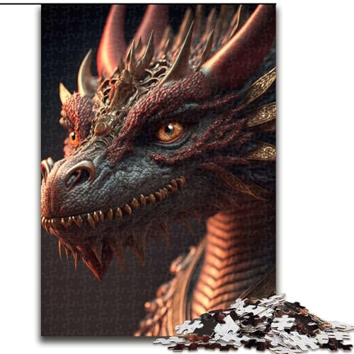 Puzzle für Erwachsene, 1000 Teile, Drachenkopf III, Lernspiele, Heimdekoration, ganze Familie (Größe 50x75cm) von MLADSOEHK