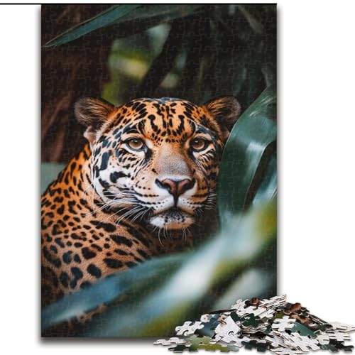 Puzzle für Erwachsene, 1000 Teile, Dschungelleopard, geeignet für Kinder ab 14 Jahren, Lernspiele für Zuhause, DIY-Spielzeug, Kunstwerk, Geschenk (Größe 26x38cm) von MLADSOEHK