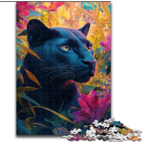Puzzle für Erwachsene, 1000 Teile, Dschungelpanther, Stressabbau, schwierige Herausforderung, Wichtelgeschenke für Kinder ab 14 Jahren (Größe 26x38cm) von MLADSOEHK