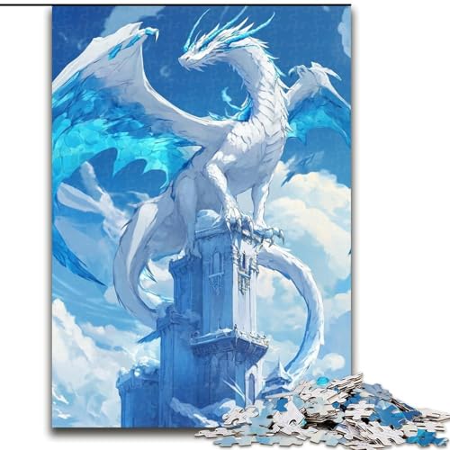 Puzzle für Erwachsene, 1000 Teile, Eisdrache, hilft dem Gehirn, süchtig machendes Spielzeug zu trainieren, um Geduld zu fördern, perfekte Dekoration (Größe 26x38cm) von MLADSOEHK