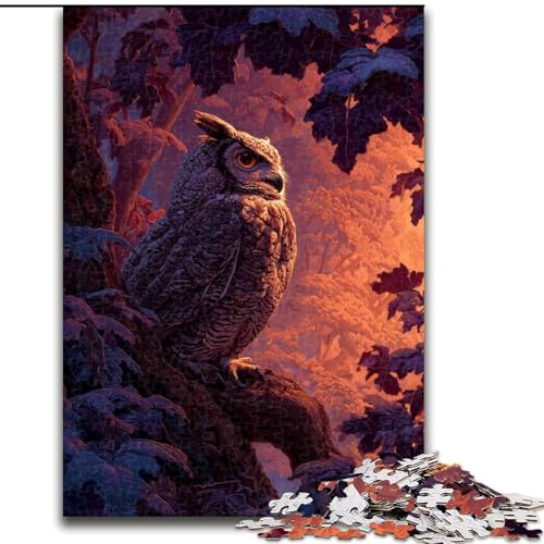 Puzzle für Erwachsene, 1000 Teile, Eule auf dem Baum, Lernspiele, Heimdekoration, ganze Familie (Größe 50x75cm) von MLADSOEHK