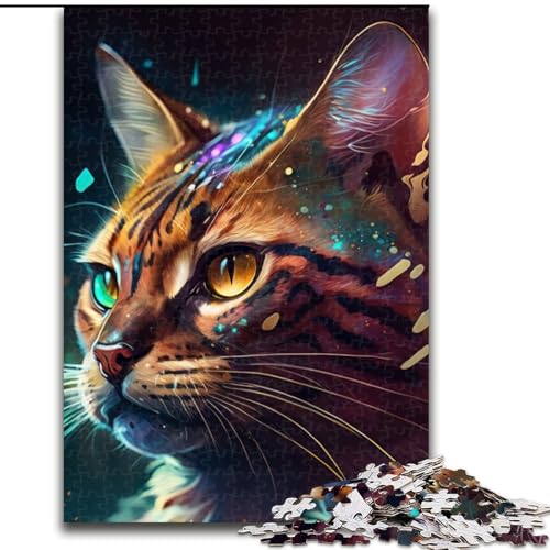 Puzzle für Erwachsene, 1000 Teile, Fantasie-Bengalkatze aus Holz, Kinder ab 14 Jahren, 50x75cm, Lernspielzeug für Teenager, Dekoration für Zuhause und das Büro Puzzle für Erwachsene, 1000 Teile, Fantasie-Bengalkatze aus Holz, Kinder ab 14 Jahren, 50x75cm, Lernspielzeug für Teenager, Dekoration für Zuhause und das Büro von MLADSOEHK
