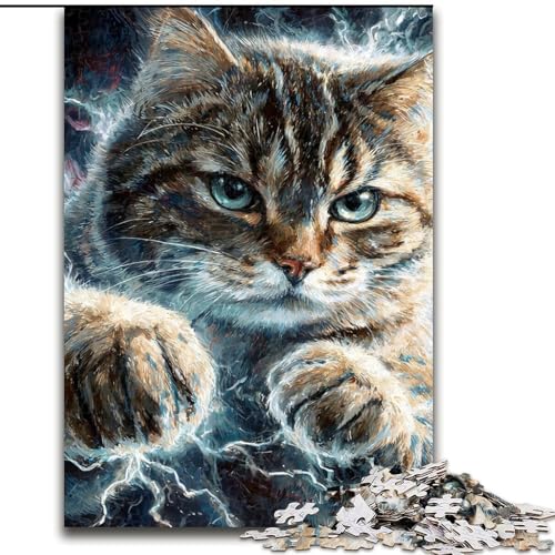 Puzzle für Erwachsene, 1000 Teile, Fantasiekatze, Spielzeug, Lernspiele, Stressabbau, einzigartige Heimdekoration und Geschenke (Größe 26x38cm) von MLADSOEHK