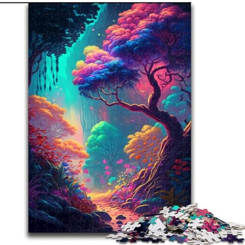 Puzzle für Erwachsene, 1000 Teile, Fantasiewelt, Wald, Stressabbau, schwierige Herausforderung, Wichtelgeschenke für Kinder ab 14 Jahren (Größe 26x38cm) von MLADSOEHK