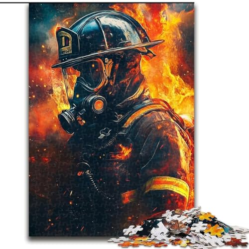 Puzzle für Erwachsene, 1000 Teile, Feuerwehr-Kunst, für Kinder ab 14 Jahren, Lernspiel, Herausforderung, Spielzeug, Geschenk zum Geburtstag (Größe 26x38cm) von MLADSOEHK