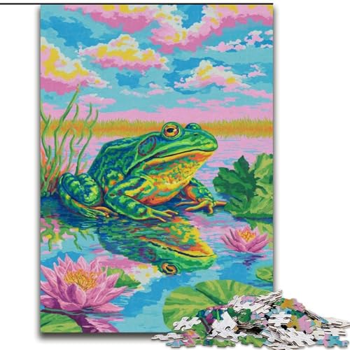 Puzzle für Erwachsene, 1000 Teile, Frosch, geeignet für Kinder ab 14 Jahren, Lernspiele für zu Hause, DIY-Spielzeug, Kunstwerk, Geschenk (Größe 26x38cm) von MLADSOEHK