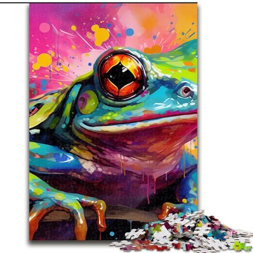 Puzzle für Erwachsene, 1000 Teile, Frosch aus Holz, interaktives Familienspiel, geeignet für Kinder ab 14 Jahren, 50x75cm, DIY-Kunstdekor Puzzle für Erwachsene, 1000 Teile, Frosch aus Holz, interaktives Familienspiel, geeignet für Kinder ab 14 Jahren, 50x75cm, DIY-Kunstdekor von MLADSOEHK