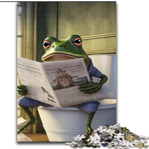 Puzzle für Erwachsene, 1000 Teile, Frosch liest Zeitung, aus Holz, Kinder ab 14 Jahren, 50x75cm, Lernspielzeug für Teenager, Dekoration für Zuhause und das Büro Puzzle für Erwachsene, 1000 Teile, Frosch liest Zeitung, aus Holz, Kinder ab 14 Jahren, 50x75cm, Lernspielzeug für Teenager, Dekoration für Zuhause und das Büro von MLADSOEHK