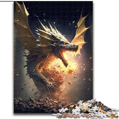 Puzzle für Erwachsene, 1000 Teile, Fury Dragon II, Stressabbau, schwierige Herausforderung, Wichtelgeschenke für Kinder ab 14 Jahren (Größe 50x75cm) von MLADSOEHK