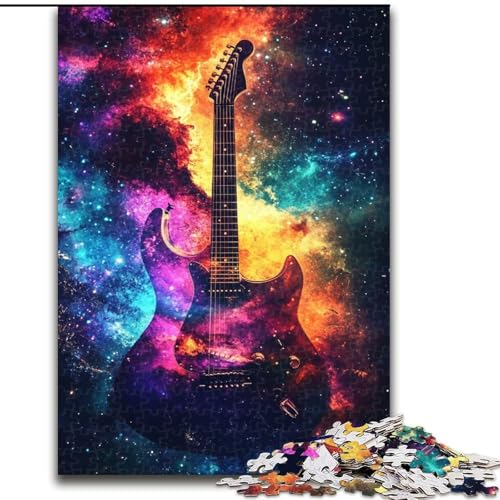 Puzzle für Erwachsene, 1000 Teile, Galaxie-Gitarre, für Kinder ab 14 Jahren, Lernspiel, Herausforderung, Spielzeug, Geschenk zum Geburtstag (Größe 50x75cm) von MLADSOEHK