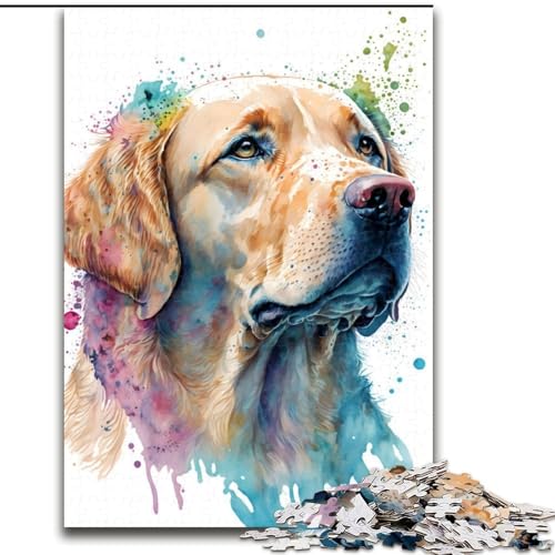 Puzzle für Erwachsene, 1000 Teile, Golden Retriever, Spielzeug, Lernspiele, Stressabbau, einzigartige Heimdekoration und Geschenke (Größe 50x75cm) von MLADSOEHK