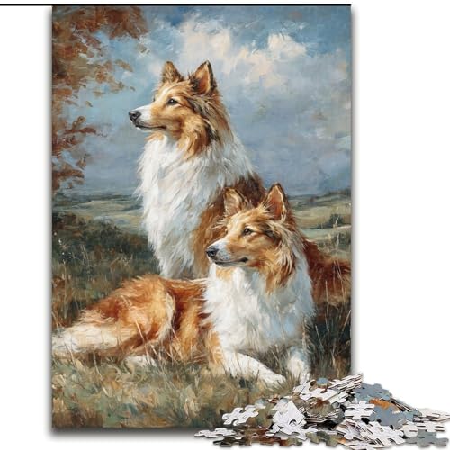 Puzzle für Erwachsene, 1000 Teile, Golden Retriever in den Blumen, Lernspiele, Heimdekoration, ganze Familie (Größe 26x38cm) von MLADSOEHK