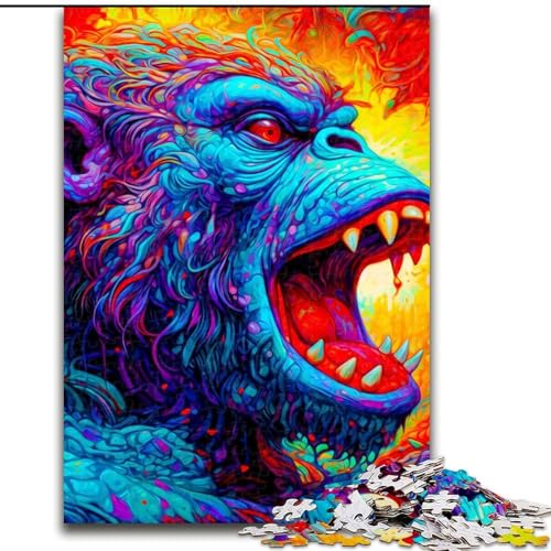 Puzzle für Erwachsene, 1000 Teile, Gorilla …, hilft dem Gehirn, süchtig machendes Spielzeug zu trainieren, um Geduld zu fördern, perfekte Dekoration (Größe 26x38cm) von MLADSOEHK