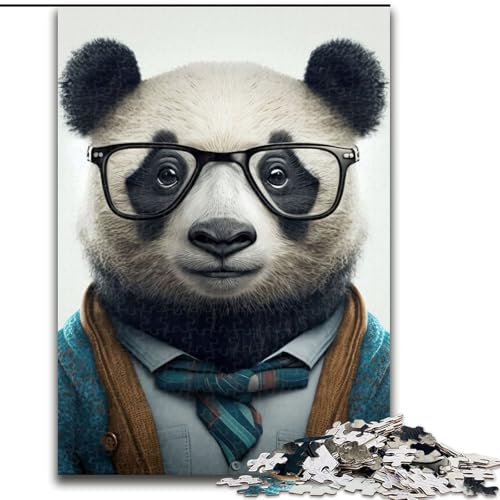 Puzzle für Erwachsene, 1000 Teile, Hipster-Panda in Kleidung, Lernspiele, Heimdekoration, ganze Familie (Größe 26x38cm) von MLADSOEHK