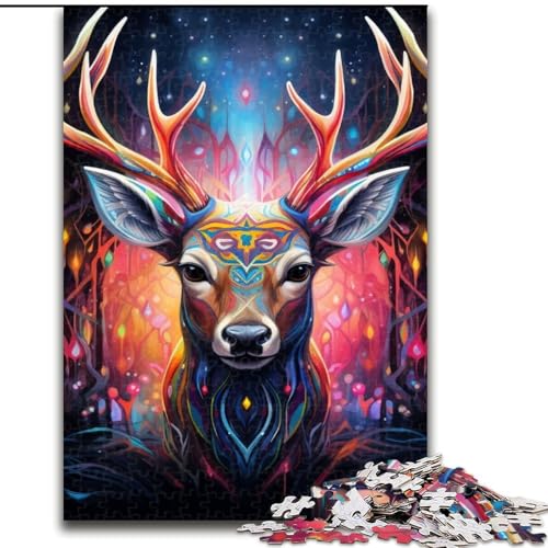 Puzzle für Erwachsene, 1000 Teile, Hirsch-Psychedelische Kunst, aus Holz, für Teenager und Familienspaß – DIY-Denkspiel, Geschenk, 50x75cm, für interaktives Familienspiel Puzzle für Erwachsene, 1000 Teile, Hirsch-Psychedelische Kunst, aus Holz, für Teenager und Familienspaß – DIY-Denkspiel, Geschenk, 50x75cm, für interaktives Familienspiel von MLADSOEHK