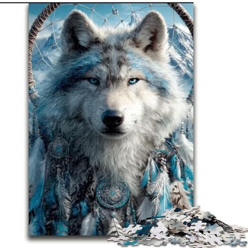 Puzzle für Erwachsene, 1000 Teile, Indischer Wolf, Spielzeug, Lernspiele, Stressabbau, einzigartige Heimdekoration und Geschenke (Größe 26x38cm) von MLADSOEHK