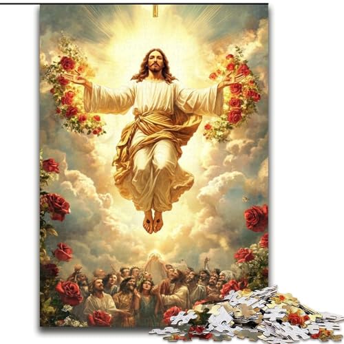 Puzzle für Erwachsene, 1000 Teile, Jesus, für Kinder ab 14 Jahren Jedes Teil ist einzigartig – lustiges und herausforderndes Spiel für die ganze Familie Tolles Geschenk (Größe 26x38cm) von MLADSOEHK